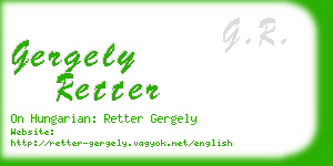 gergely retter business card